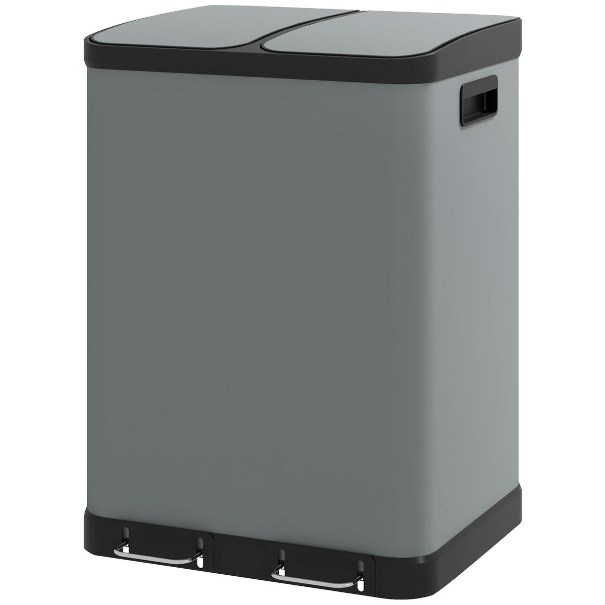MÜLLEIMER DE-08897 Duo-Design mit 2x30 L, Soft-Close Grau - Grau, Metall (39.5/67/48.8cm) - ComfortXL