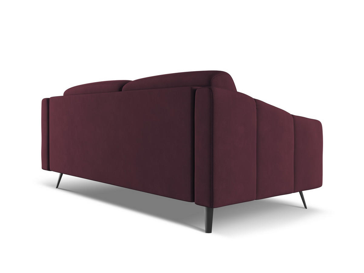 3-SITZER SOFA Samt Stoff Blau - Blau/Schwarz, Textil/Metall (202/80/95cm) - Makamii