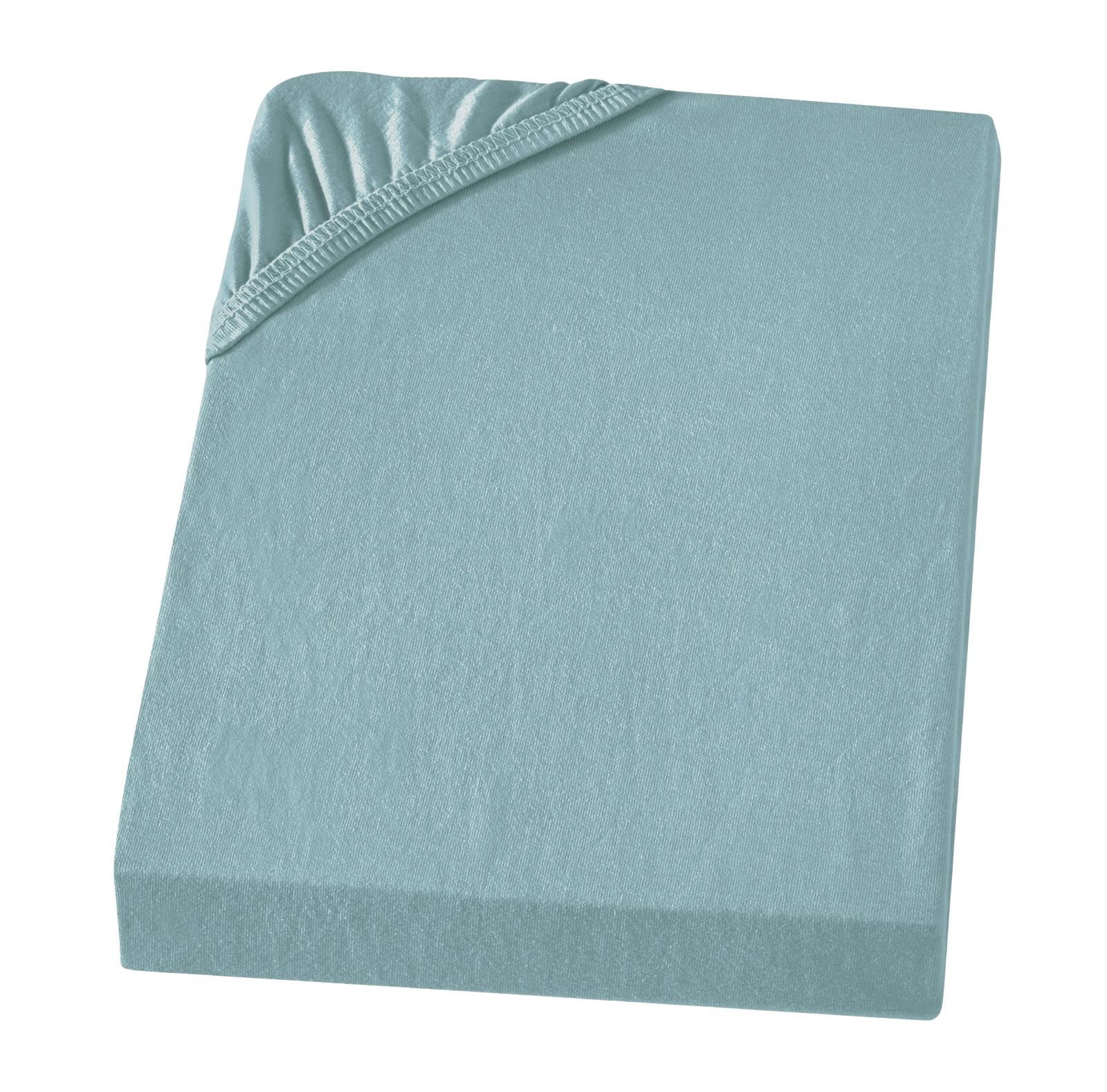 BIBER-SPANNBETTLAKEN 90x200 Warme Winter Biber Bettlaken aus 100% Baumwolle, Spannbetttuch Laken Uni Blau-Grün - Made in Germany - Pastellblau, Textil (90/200cm) - Carpe Sonno