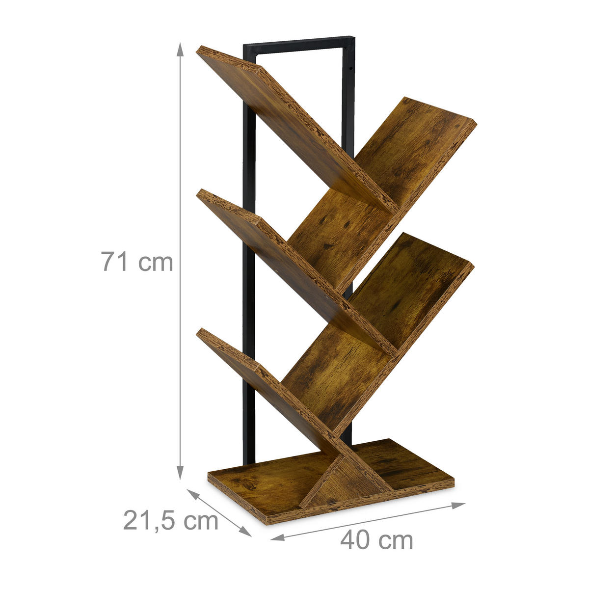 BÜCHERREGAL - Multicolor, Holzwerkstoff/Metall (40/71/21.5cm) - Relaxdays