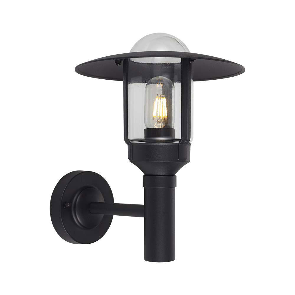 LED AUSSEN-WANDLEUCHTE Aluminium Schwarz Matt, 34 cm - Schwarz, Glas (25/30.5/34cm)