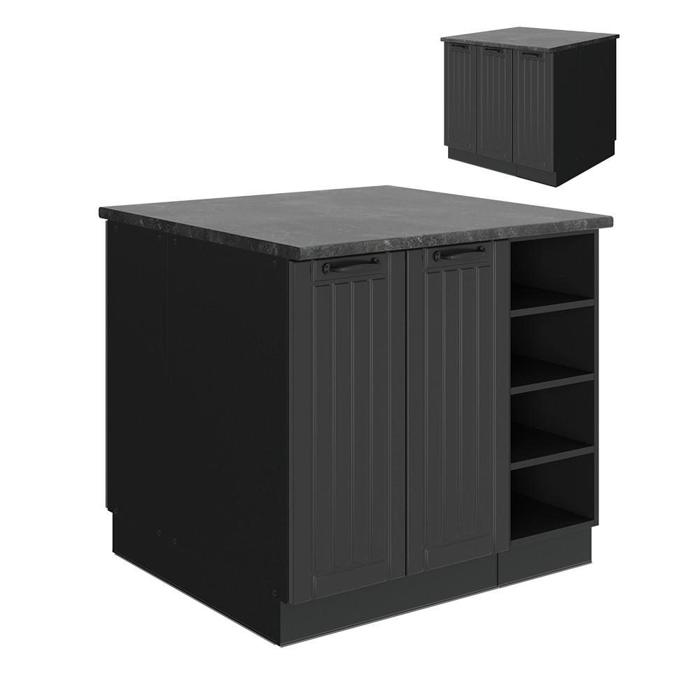 Dunkelgrau/Anthrazit, Holzwerkstoff (90/82/60cm) - Vicco