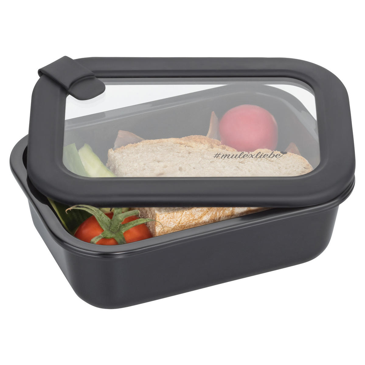 FRISCHHALTEDOSEN LUND Meal Cubes 3-er Set schwarz - Schwarz, Glas (24/18/19cm) - Mulex