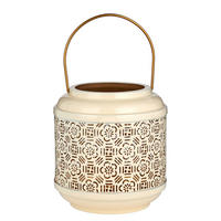 LATERNE Wabi Sabi Blumen - Eisen - Creme, Metall (15/16/15cm) - Butlers