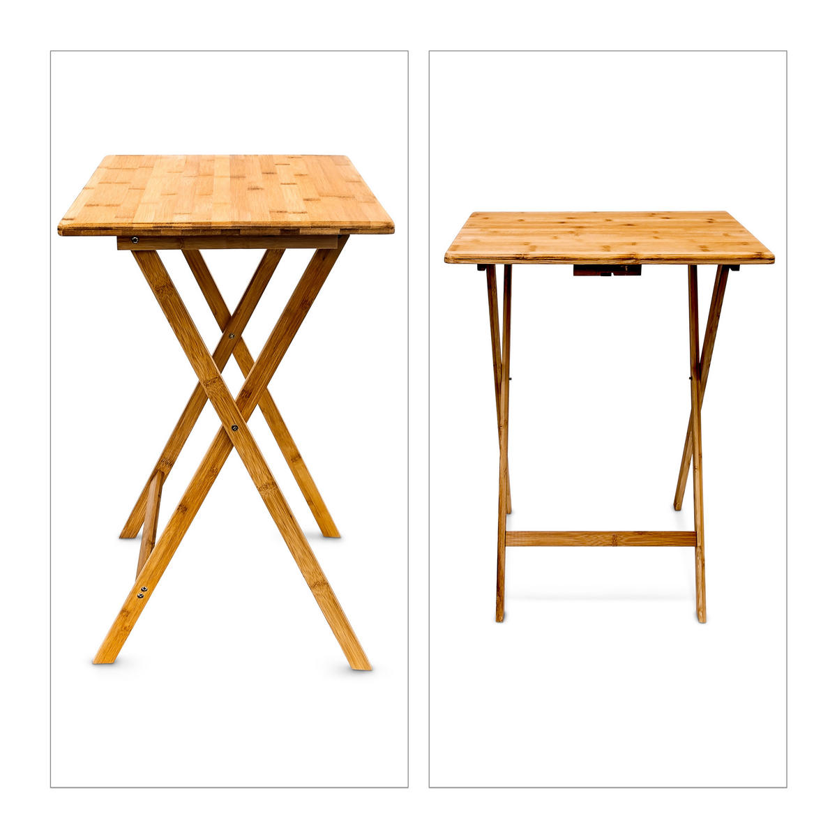 BEISTELLTISCH - Hellbraun, Holz (38.5/48/63cm) - Relaxdays