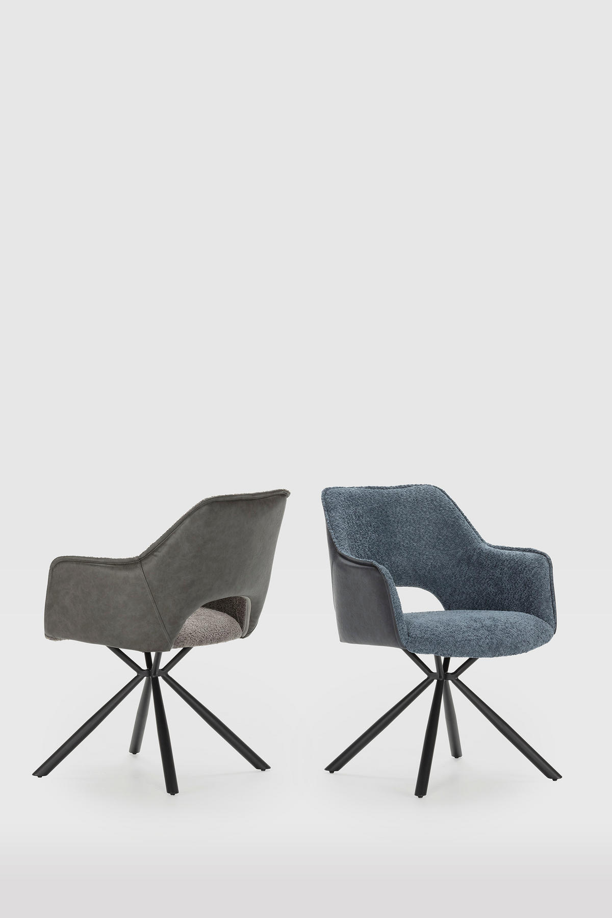 ESSZIMMERSTUHL Mariel Grau 62/60/47 cm 2er-Set - Grau, Textil (60/47/62cm) - Calicosy