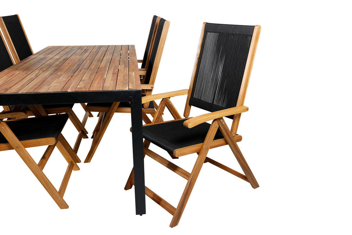 GARTENTISCHGRUPPE Schwarz - Schwarz, Holzwerkstoff - ebuy24