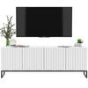 TV-SCHRANK Elpis Weiß Matt mit Metallrahmen Glamour 150 cm - Schwarz/Weiß, Holzwerkstoff/Metall (150/51.5/36.5cm) - Meble Lindner
