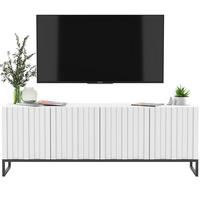 TV-SCHRANK Elpis Weiß Matt mit Metallrahmen Glamour 150 cm - Schwarz/Weiß, Holzwerkstoff/Metall (150/51.5/36.5cm) - Meble Lindner