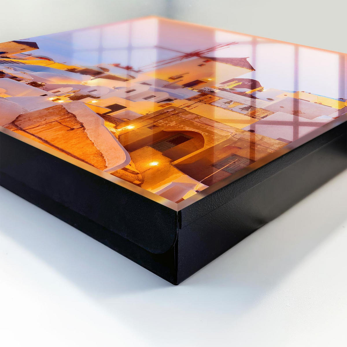 SCHLÜSSELBOX Schwarz 30x30 cm- Türöffnung nach rechts - Griechische Insel - Weiß, Metall (30/30/5cm) - TULUP