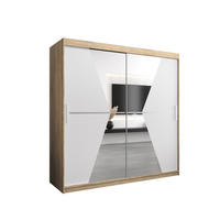 SCHWEBETÜRENSCHRANK 200/200/62 2-türig - Silberfarben/Weiß, Holz/Kunststoff (200/200/62cm) - Abiks Möbel