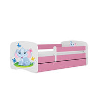KINDERBETT Elefant mit Schublade 160/80 90/61/164 - Rosa, Holzwerkstoff (80/160cm) - RAUMHIRSCH FURNITURE