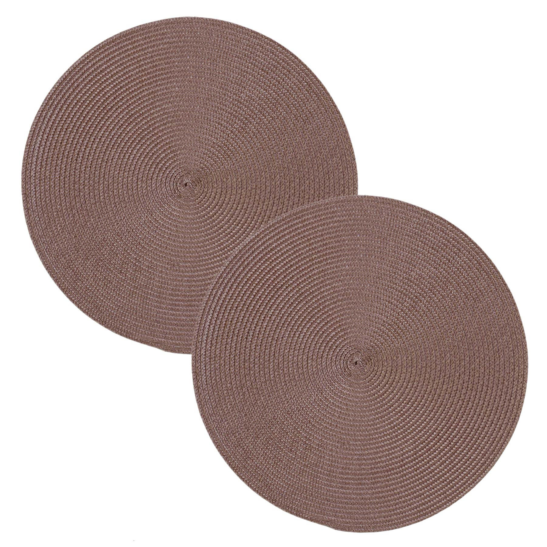 PLATZSET 2er Set Polypro Schoko 35 cm rund - Braun, Kunststoff (35cm) - TiborTex
