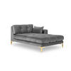 CHAISELONGUE rechts Mamaia aus Samt hellgrau - Hellgrau, Textil (102/75/185cm) - Micadoni