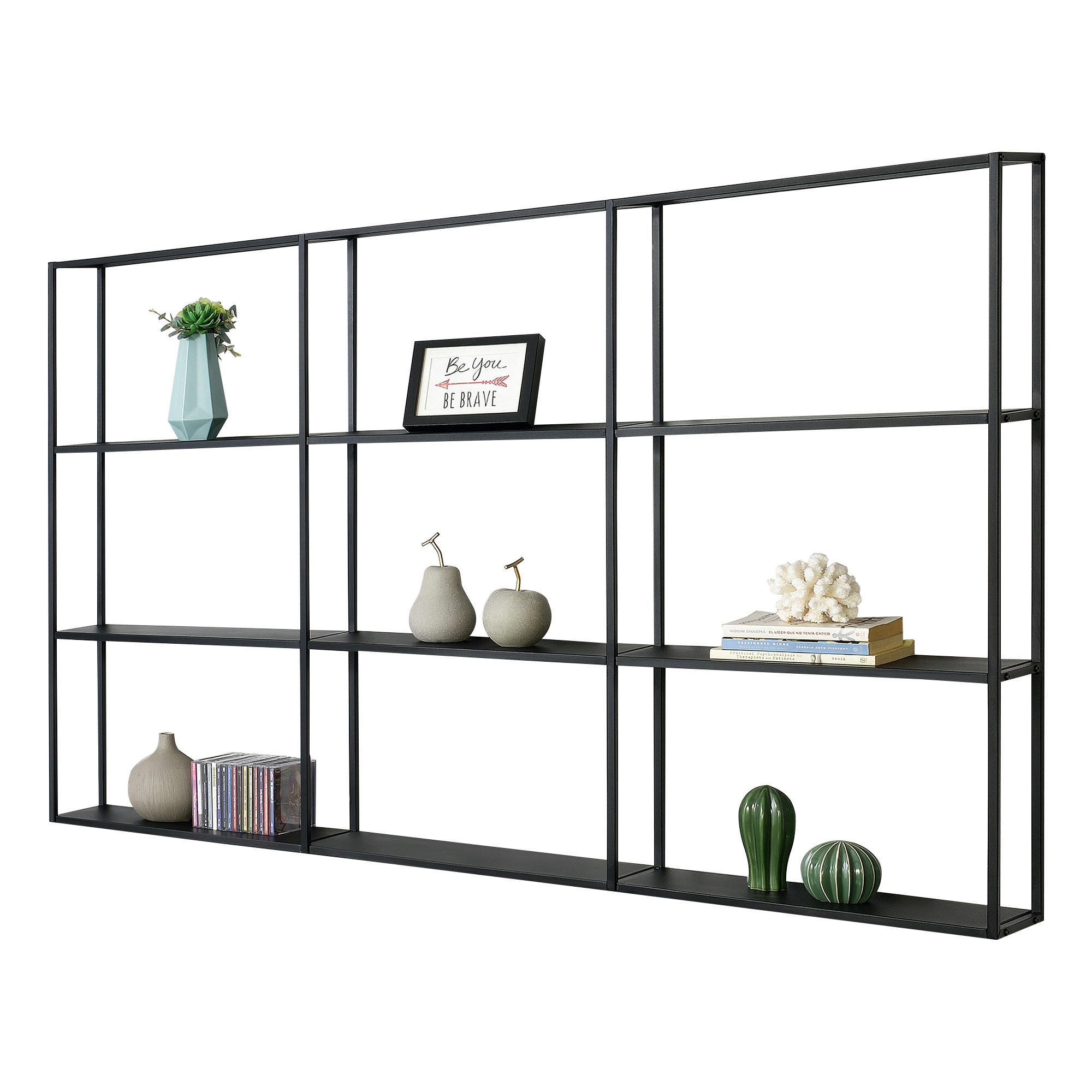 WANDREGAL Jelsa - Schwarz, Metall (160/110/18cm) - [en.casa]