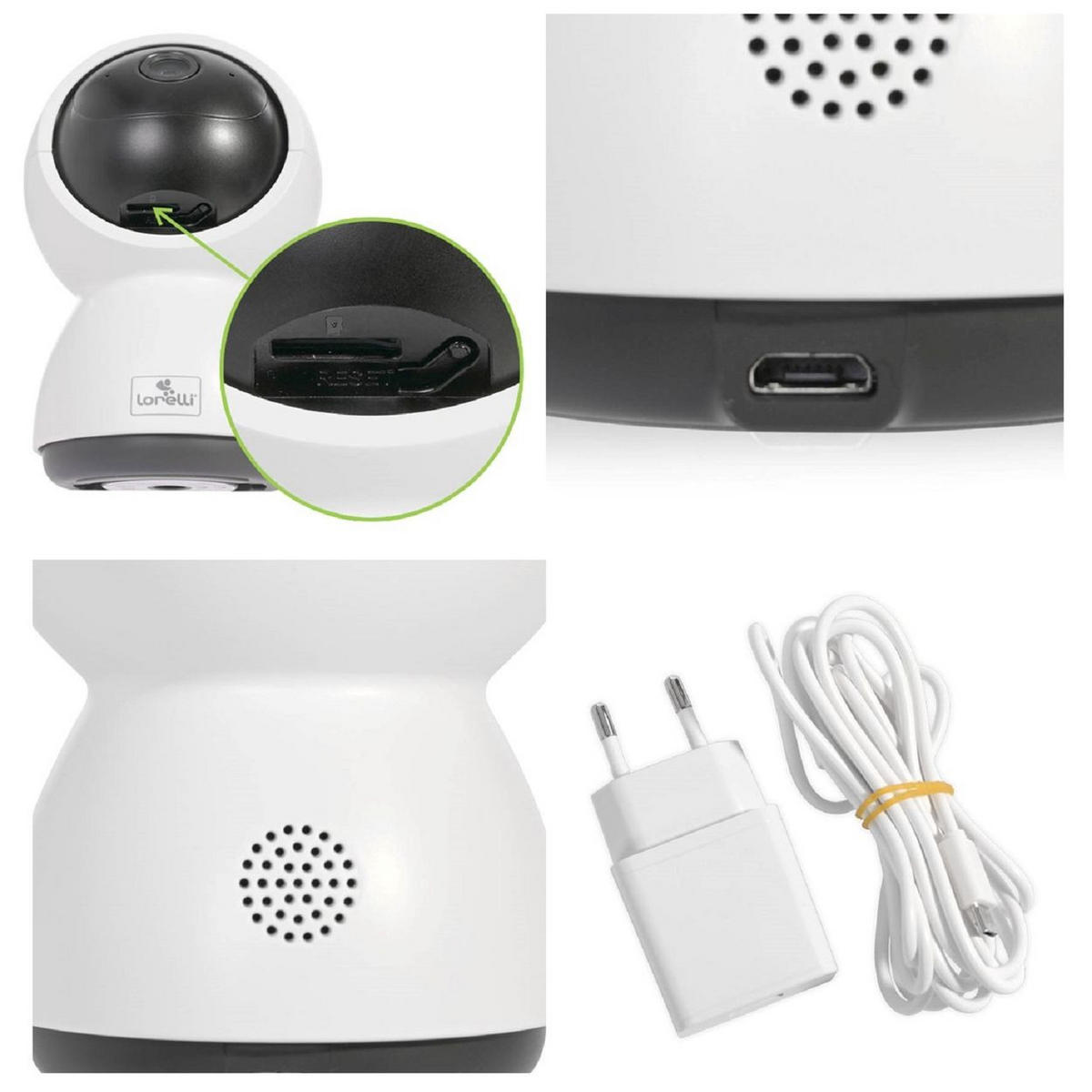 BABYPHONE Trinity Wi-Fi-Kamera weiß Bewegungserkennung, Nachtsicht bis 10 m - Weiß, Kunststoff - Lorelli