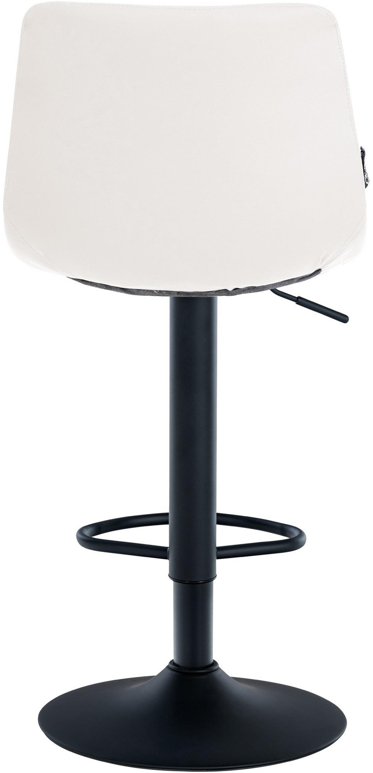 BARHOCKER James Kunstleder schwarz weiß - Schwarz/Weiß, Kunststoff/Metall (43/108.5/46.5cm) - TPFLiving