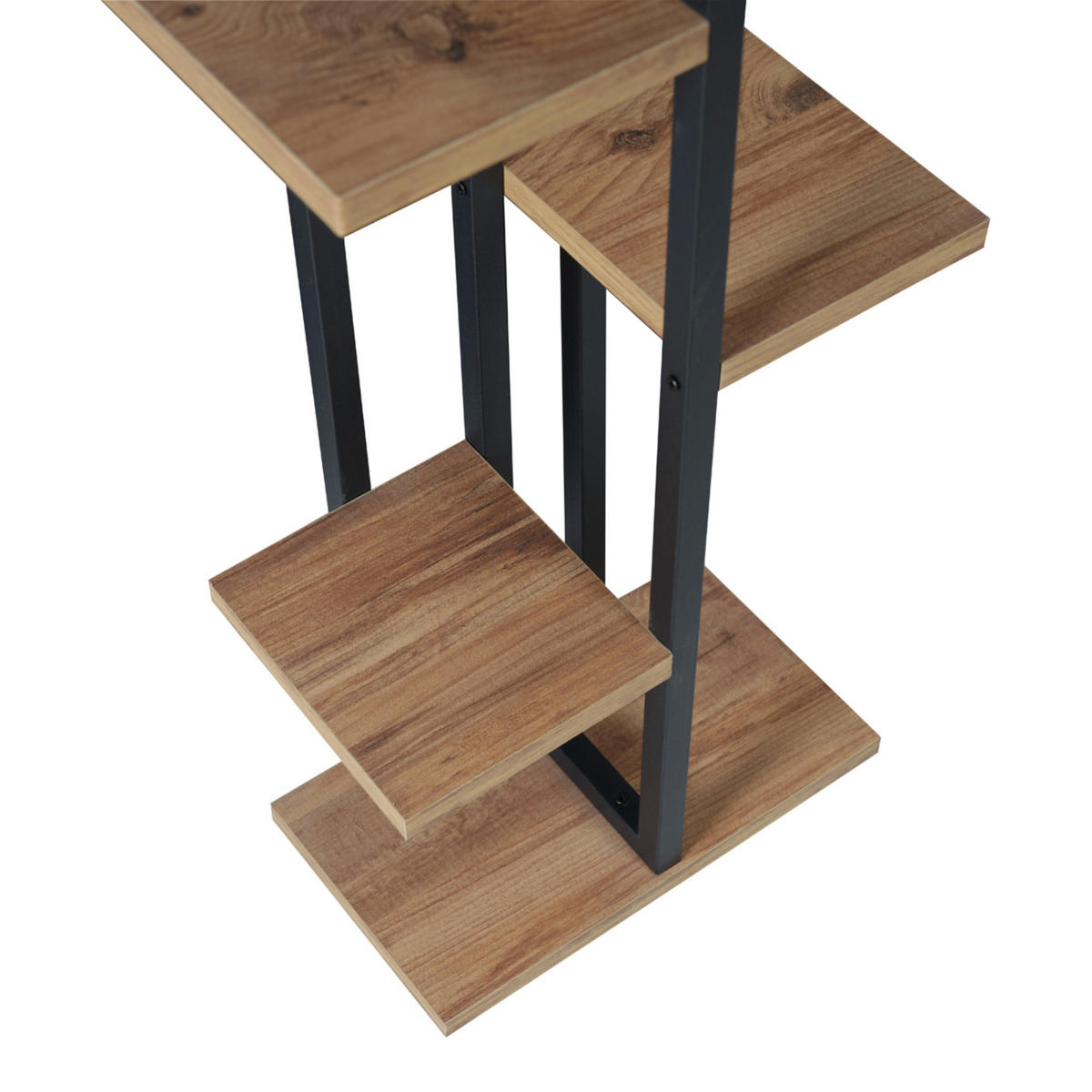 PFLANZENREGAL Tohmajärvi - Walnussfarben/Schwarz, Holzwerkstoff/Metall (34/120/21cm) - [en.casa]