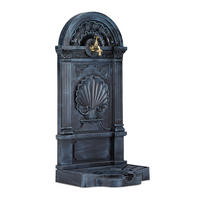 STANDBRUNNEN - Grau, Metall (33/39/83cm) - Relaxdays
