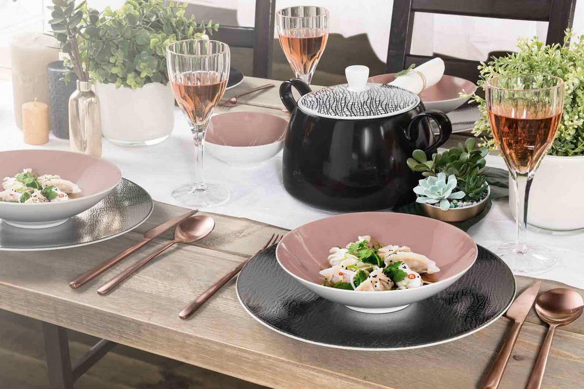 PASTA- / SUPPENTELLER Life Fashion Glamorous Black ø 23,3 cm 6er Set - Schwarz, Keramik (23.3cm) - Seltmann Weiden