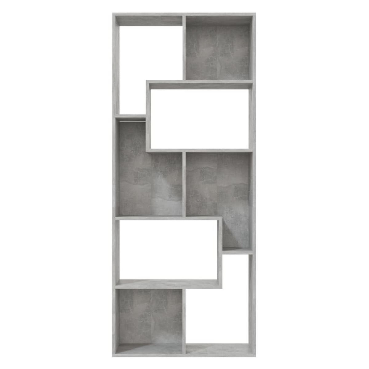 BÜCHERREGAL 67/24/161 cm aus Holzwerkstoff Betongrau - Hellgrau, Holz (67/161/24cm) - vidaXL