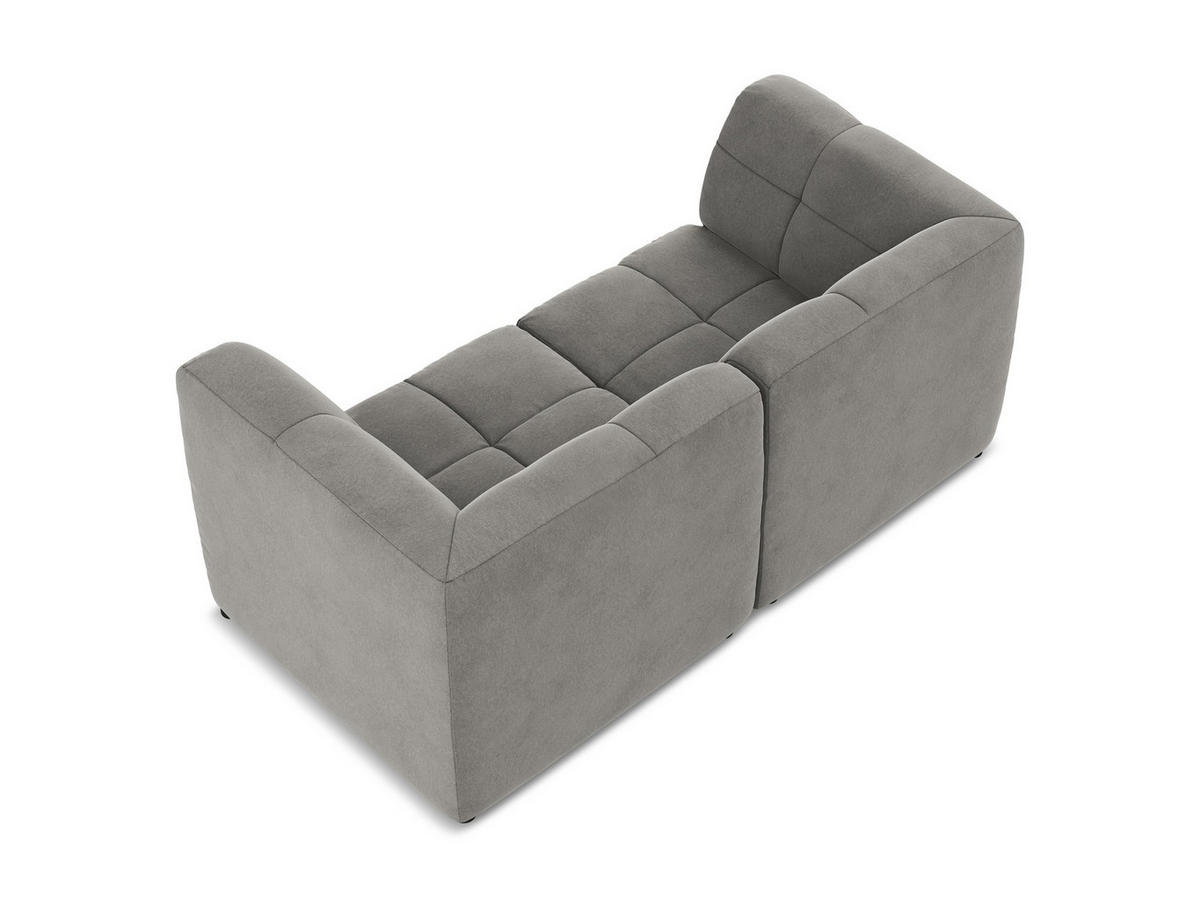 SOFAELEMENT Samt Stoff Beige - Creme/Schwarz, Holzwerkstoff/Kunststoff (70/75/94cm) - Makamii