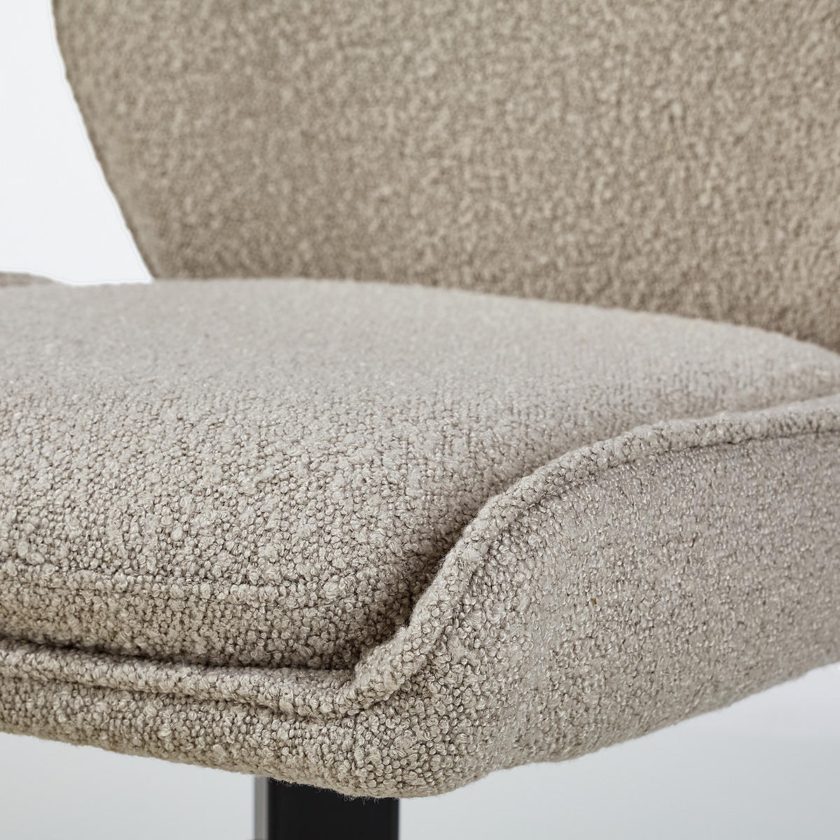 ESSZIMMERSTUHL 2er-Set - Grau - Bouclé - Buche - Eisen - 50 x 89 x 63 cm - Grau, Holz/Textil (50/89/63cm) - home24