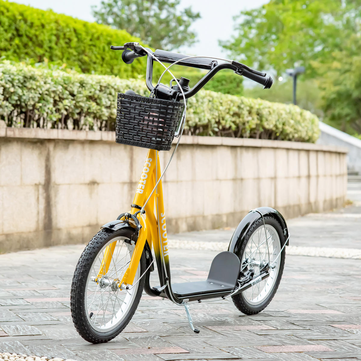 KINDERSCOOTER - Schwarz/Orange, Kunststoff/Metall (139/58/96cm) - HOMCOM