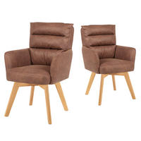 ARMLEHNSTUHL Mika-Joni 2er-Set - Honigeiche/Braun, Eichenholz/Holz (59/94/66cm) - DUBI Möbel