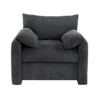SESSEL 96/82/84 cm in Grau aus Chenille mit breiter Sitzfläche - Grau, Textil (82/84/96cm) - Flora Grace