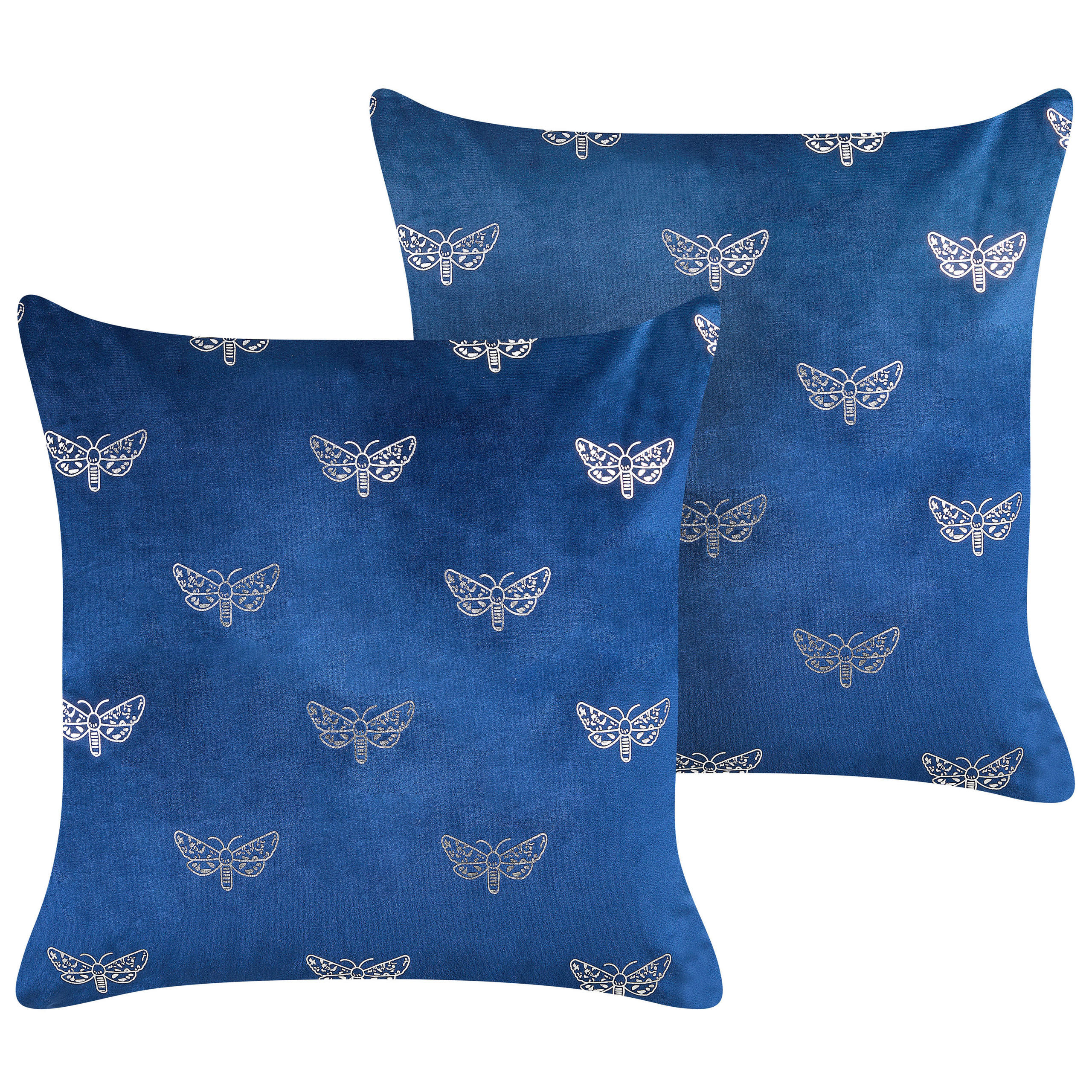 DEKOKISSEN 2er-Set Marineblau 45/45 cm Yuzuri - Dunkelblau, Textil (45/45cm) - Beliani