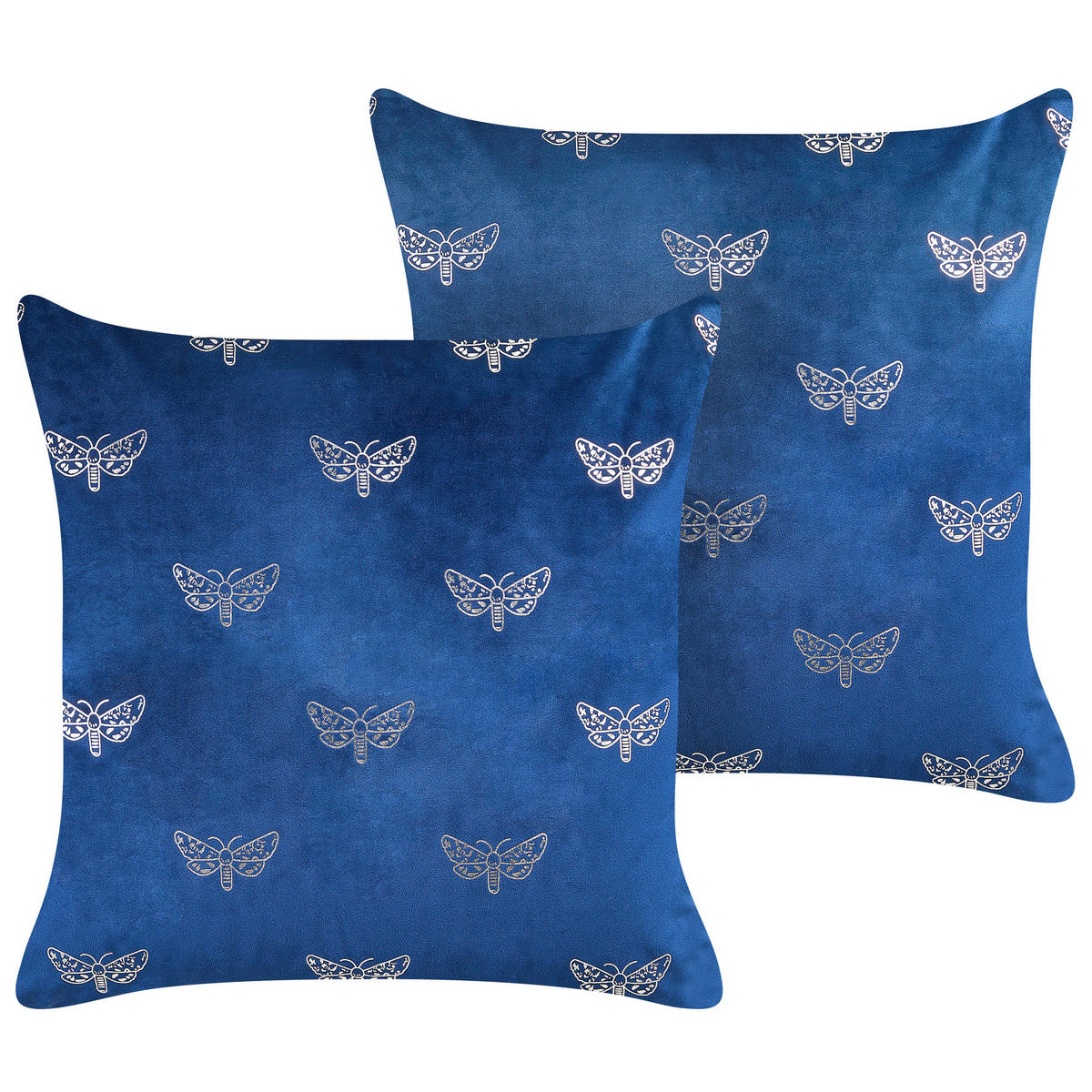 DEKOKISSEN 2er-Set Marineblau 45/45 cm Yuzuri - Dunkelblau, Textil (45/45cm) - Beliani