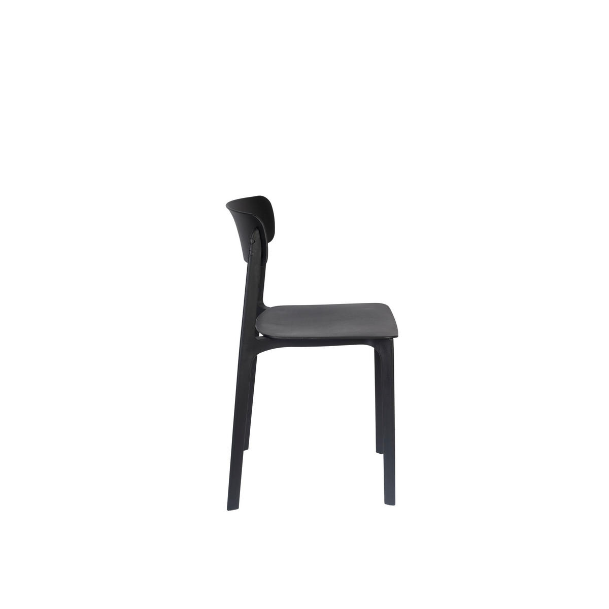 GARTENSTUHL Clive Schwarz - 4 er Set - Schwarz, Kunststoff (48/79/47cm) - Housecraft Living