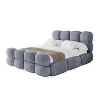 POLSTERBETT mit Bettkasten, Fußteil und Lattenrost, Bett mit Matratze H3/H4 - NOMA-Z 200x200 Grau - Grau, Holzwerkstoff/Textil (200/200cm) - ALTDECOR