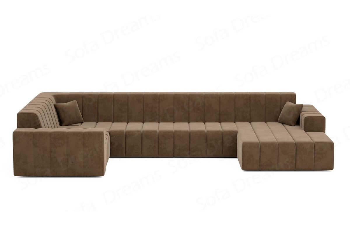 WOHNLANDSCHAFT Astra Braun Strukturstoff - Braun, Kunststoff (326/73/186cm)