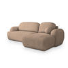 ECKSOFA MODENZA N R-S Beige Boucle-Stoff mit Schlaffunktion - Beige, Holz (266/148cm) - MASSENO