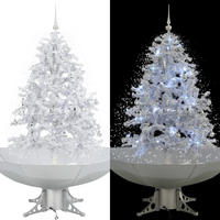 WEIHNACHTSBAUM Schneiender Mit Schirmfuss Weiss 140 Cm - Weiß, Kunststoff (140cm) - vidaXL