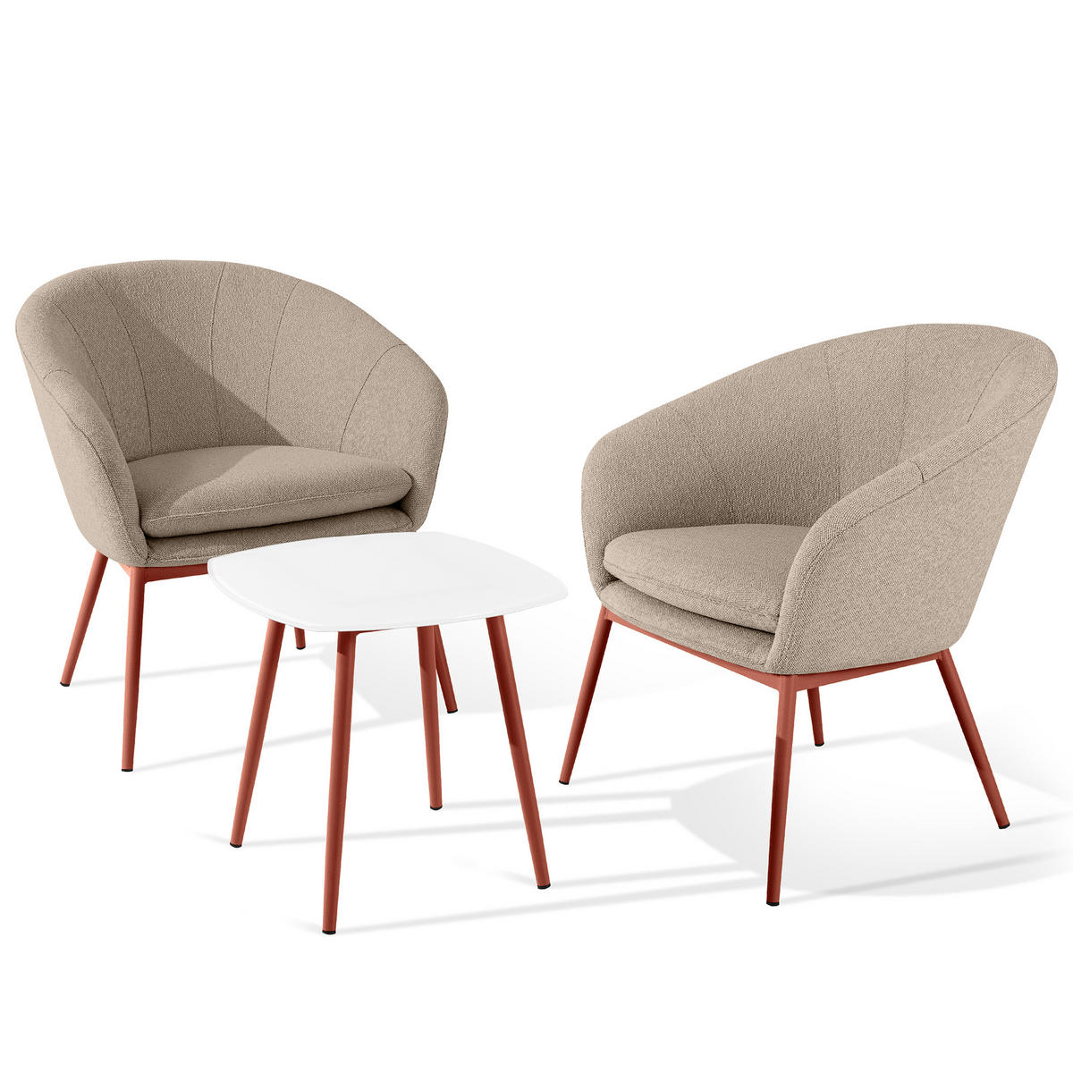 GARTENMÖBELSET SOLIS - Hellbraun, Textil/Metall - KONSIMO®