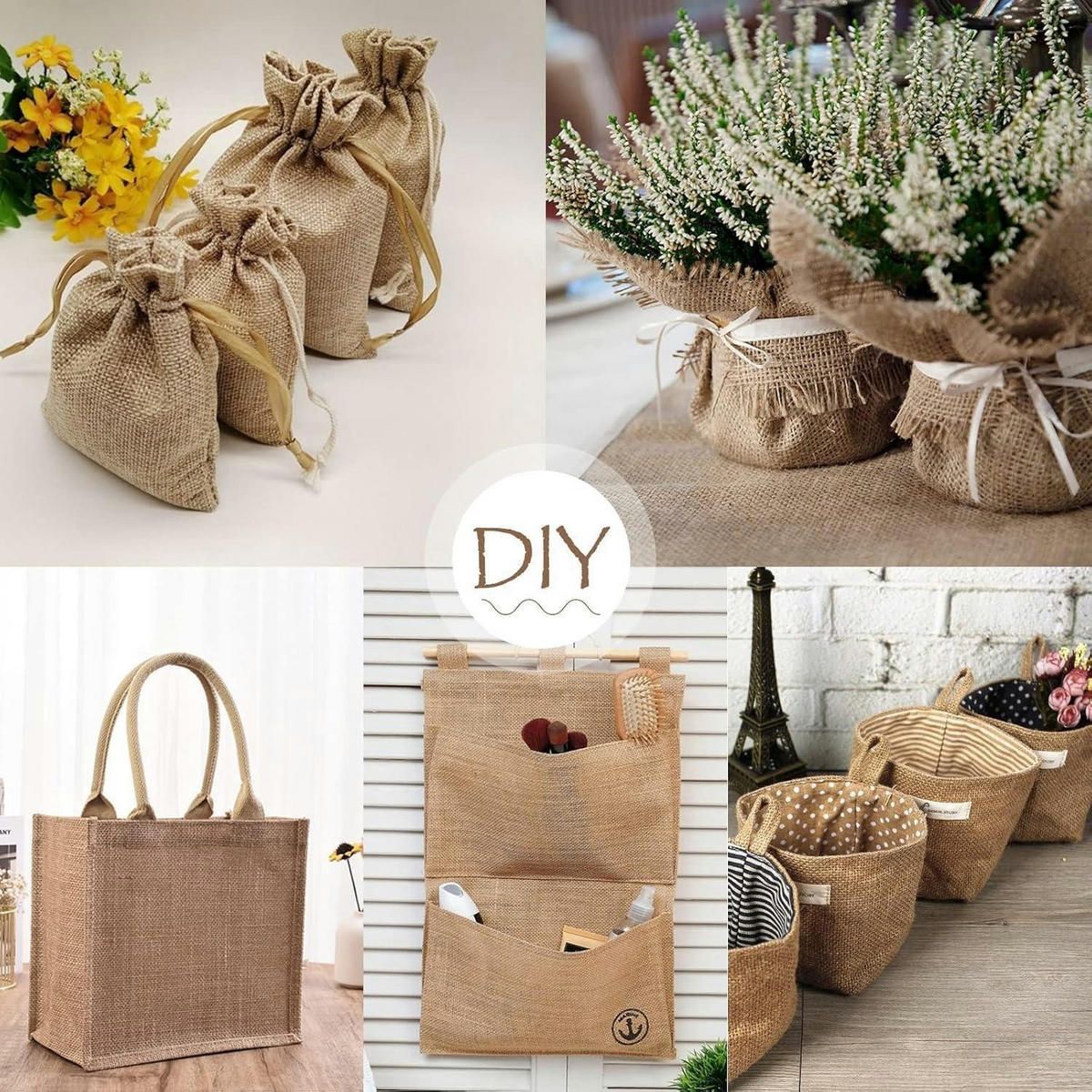 TISCHLÄUFER Jute 20 cm x 10 m Beige - Beige, Naturmaterialen (20/20/1.5cm)