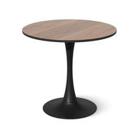 ESSTISCH Carl, Nussbaum/Schwarz, 80 x 80 cm - Walnussfarben/Schwarz, Holzwerkstoff (80/80/73cm) - Vicco