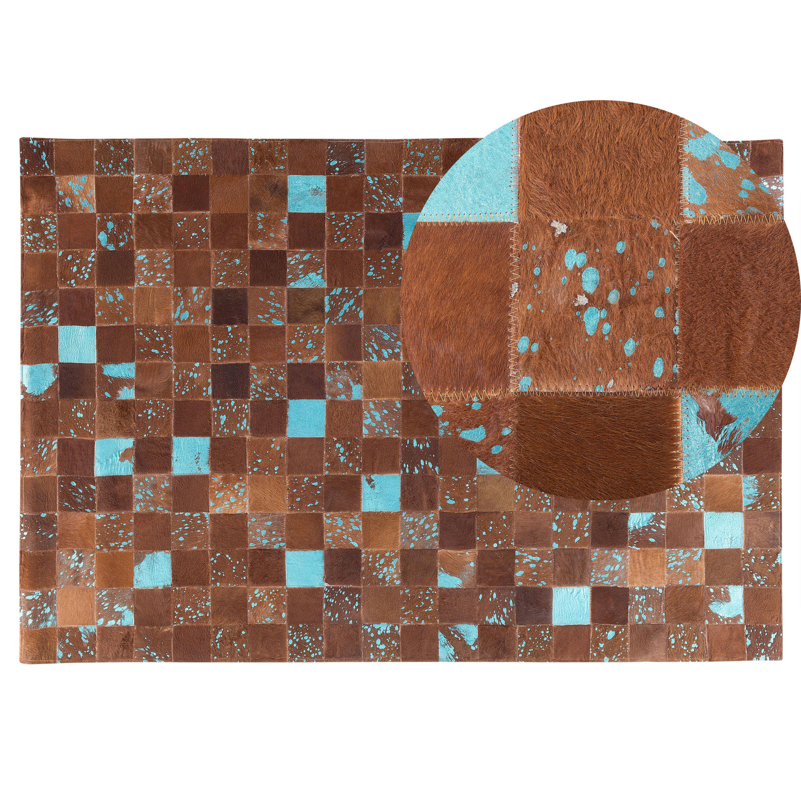 KURZFLOR-TEPPICH Aliaga 200/140 cm - Braun, Fell (140/200cm) - Beliani