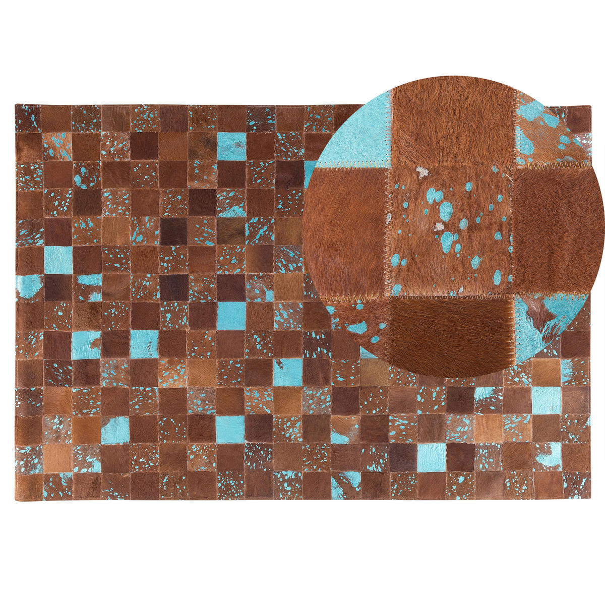 KURZFLOR-TEPPICH Aliaga 200/140 cm - Braun, Fell (140/200cm) - Beliani
