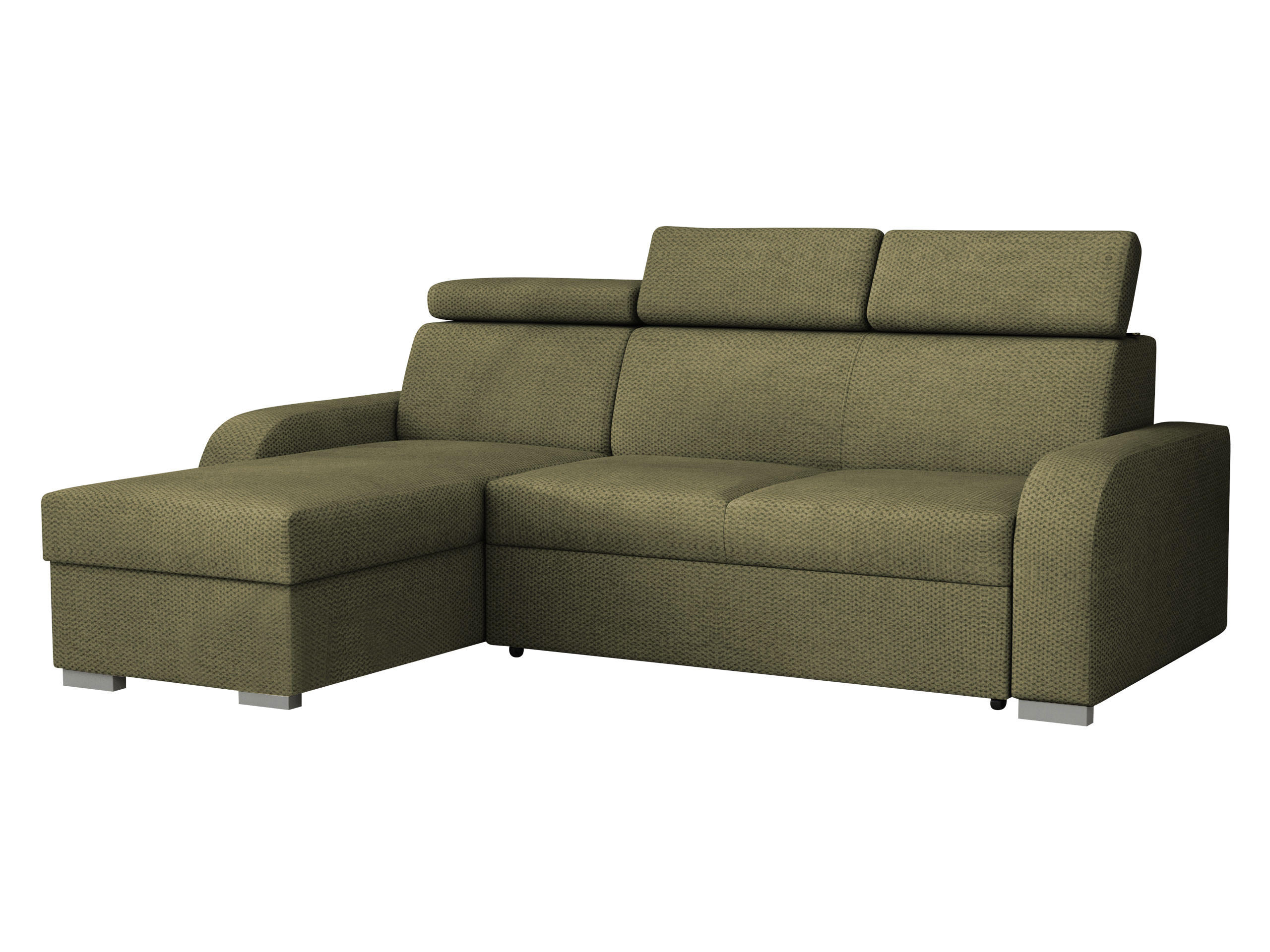 ECKSOFA Oslo 2rLC - Silberfarben/Grün, Holz/Textil (235/170cm) - MIRJAN24