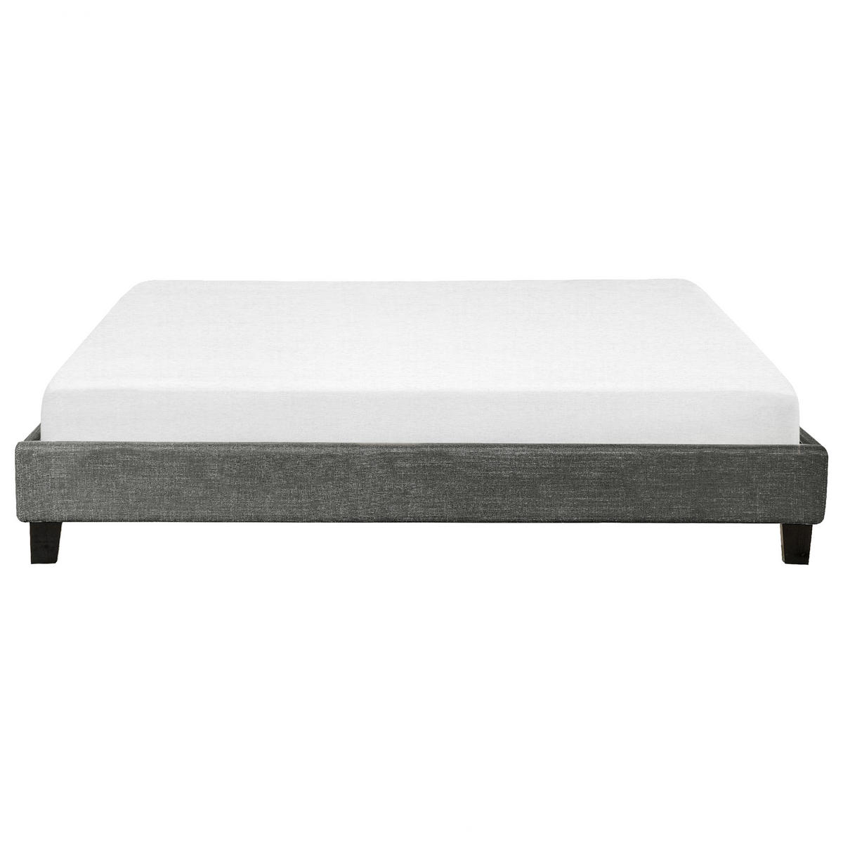 POLSTERBETT mit Lattenrost 180x200 cm Grau Roanne - Grau, Textil (180/200cm) - Beliani