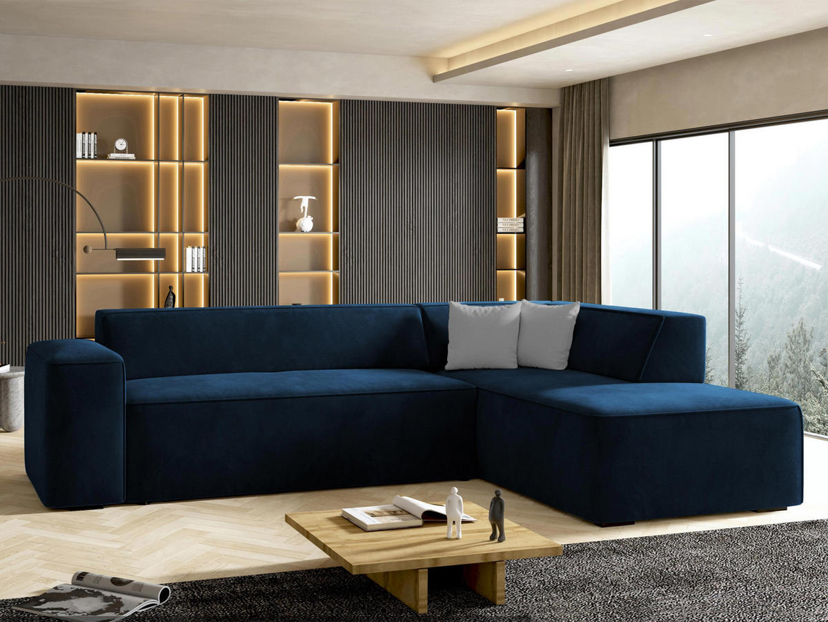 ECKSOFA Lordin, Seite: Rechts - Blau, Holz/Textil (267/205cm) - MIRJAN24