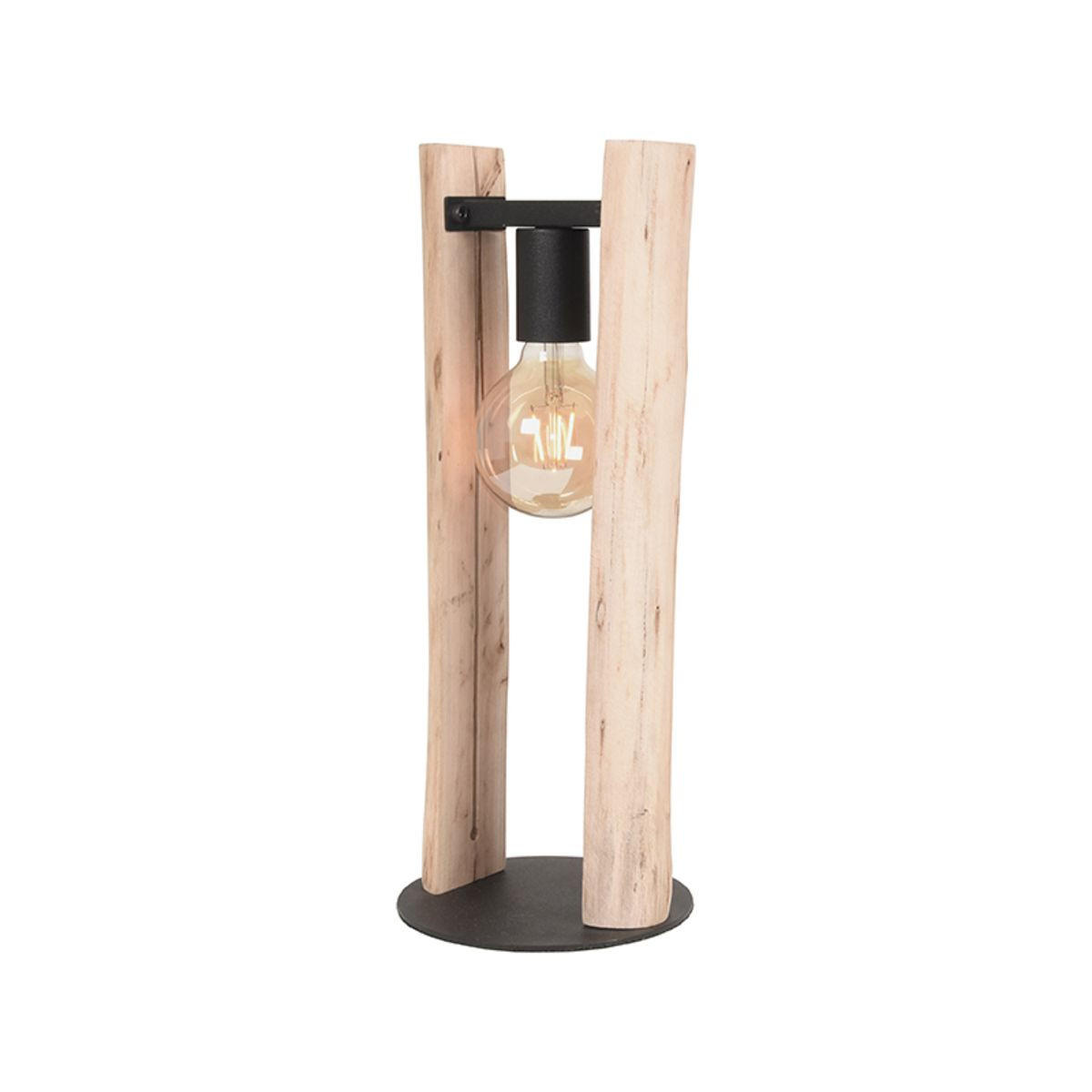 TISCHLEUCHTE Woody Braun 18/18/46 cm - Braun, Holz (18/18/46cm) - LABEL51
