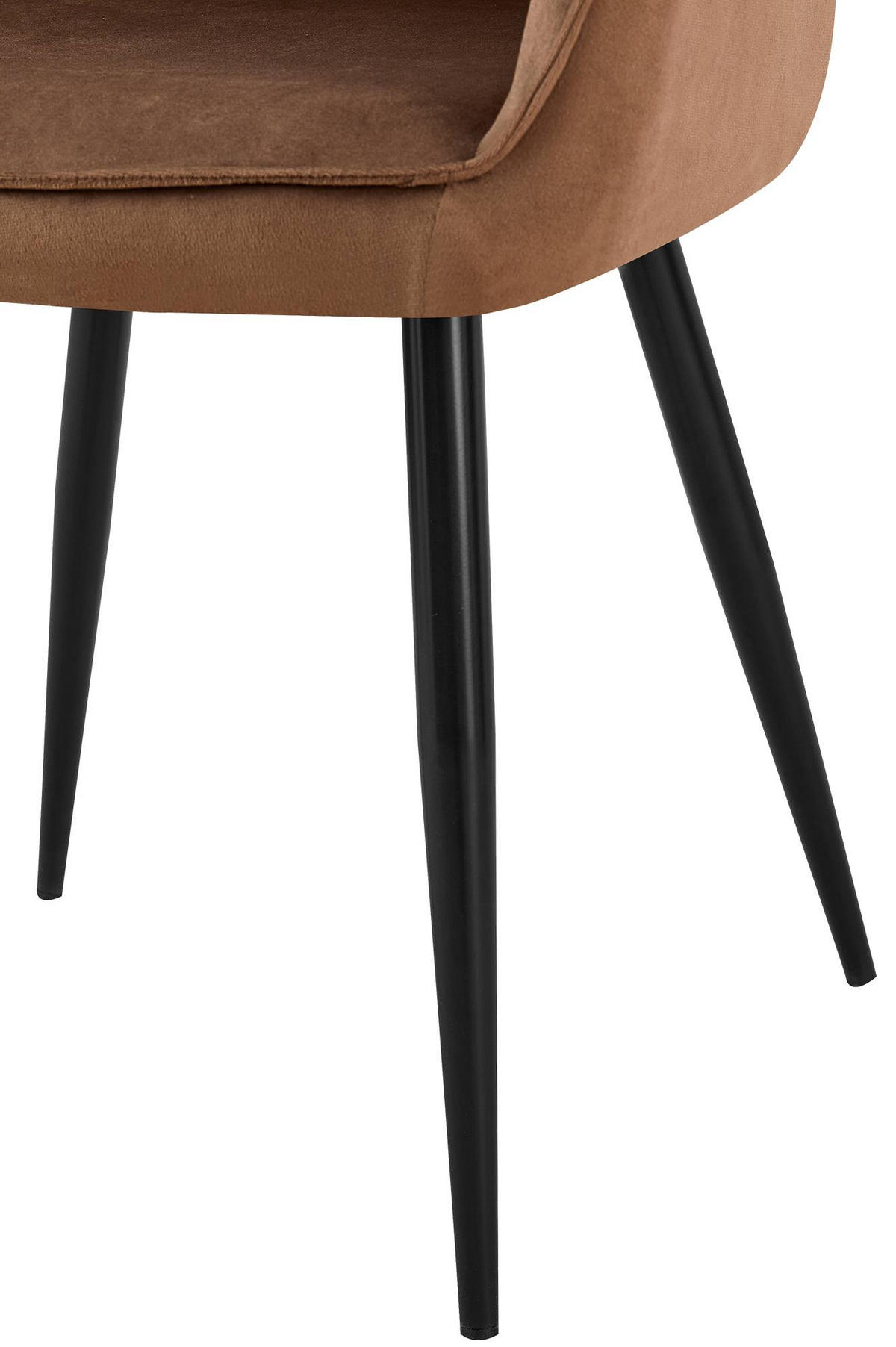 ARMLEHNENSTUHL Samt braun - Schwarz/Braun, Textil/Metall (60/84/60cm) - CLP