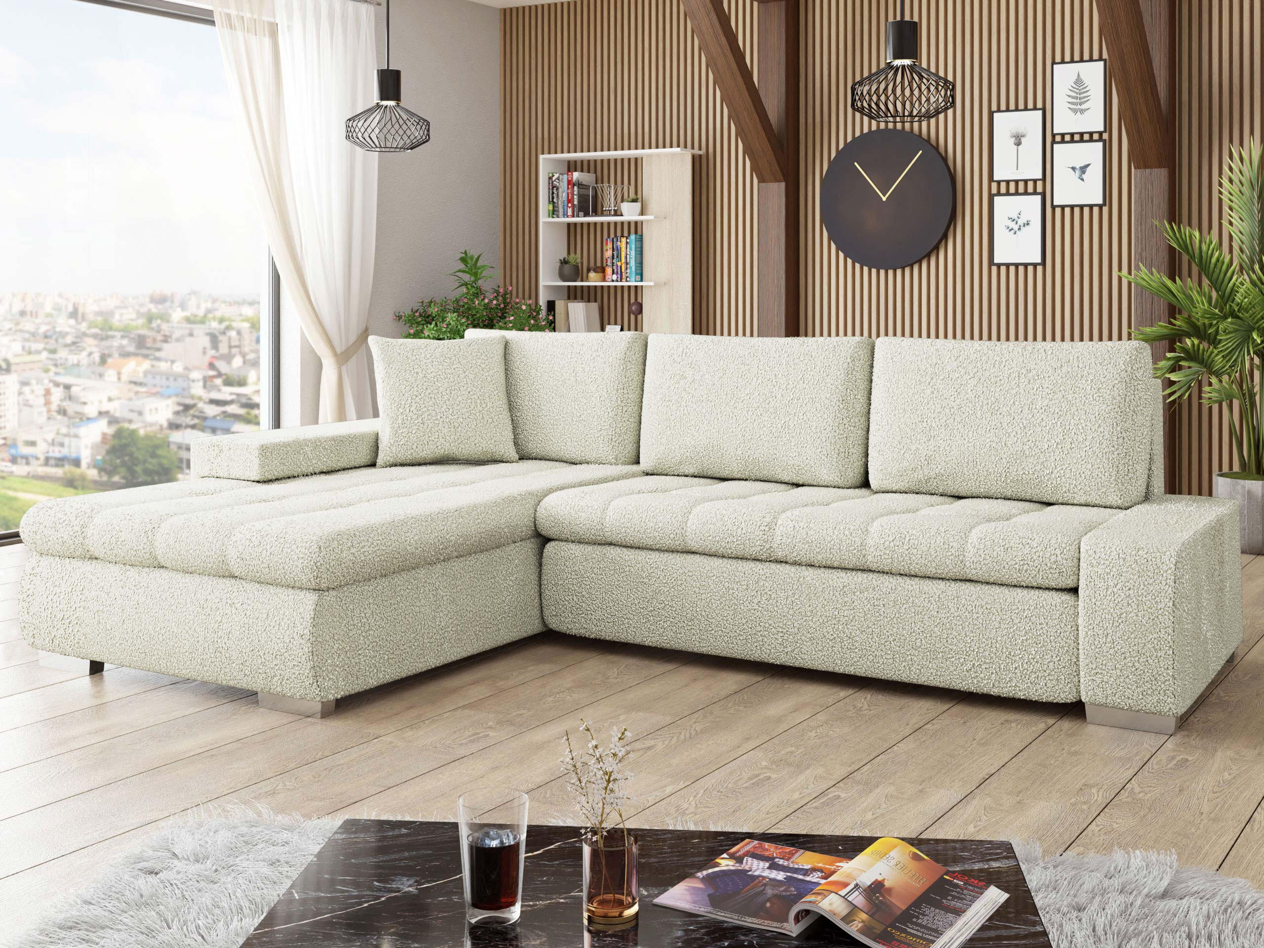 ECKSOFA Orkan Premium - Beige, Holz/Textil (302/213cm) - MIRJAN24