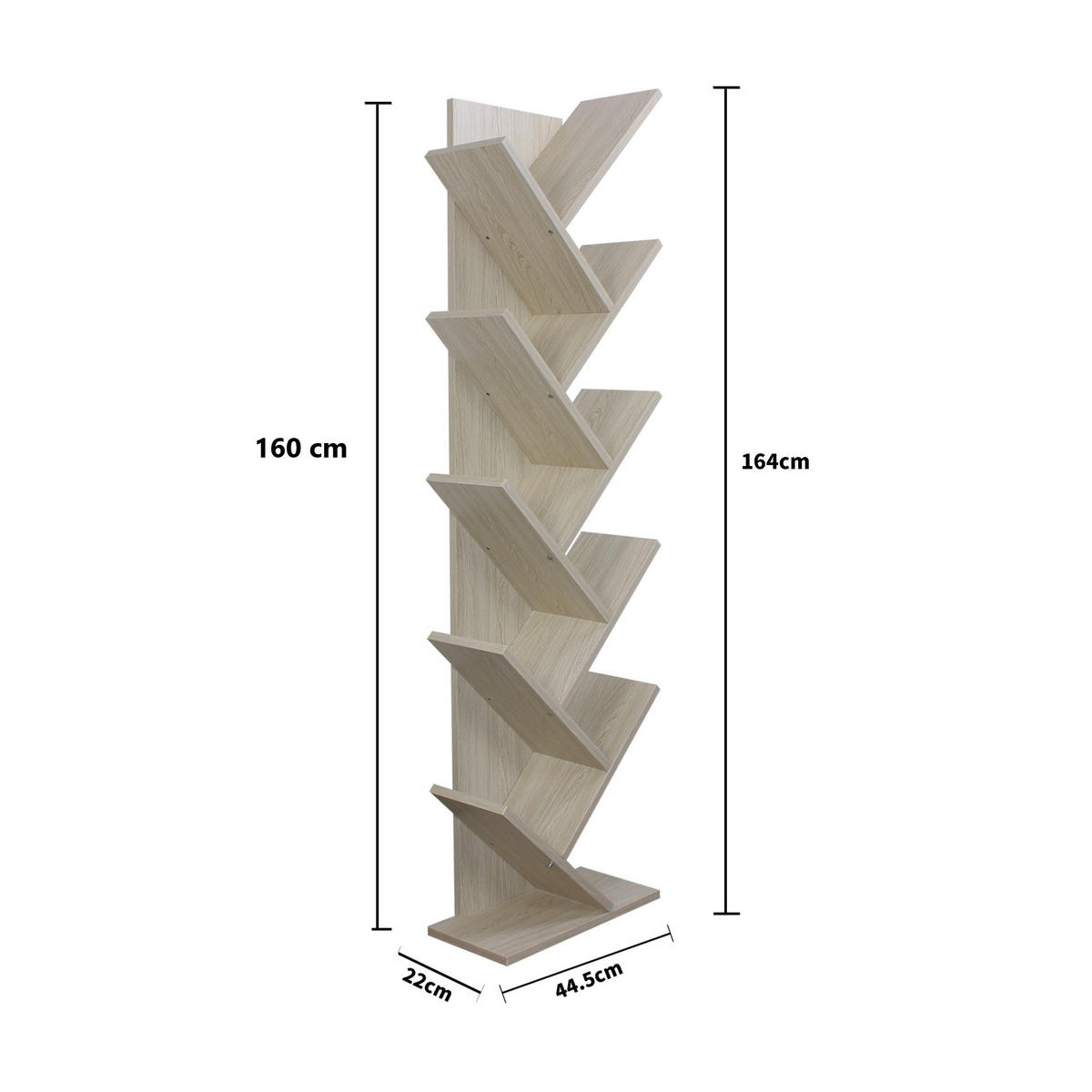 BÜCHERREGAL Grau 22/45/160 cm - Grau, Holzwerkstoff (22/160/45cm) - Mobili Rebecca