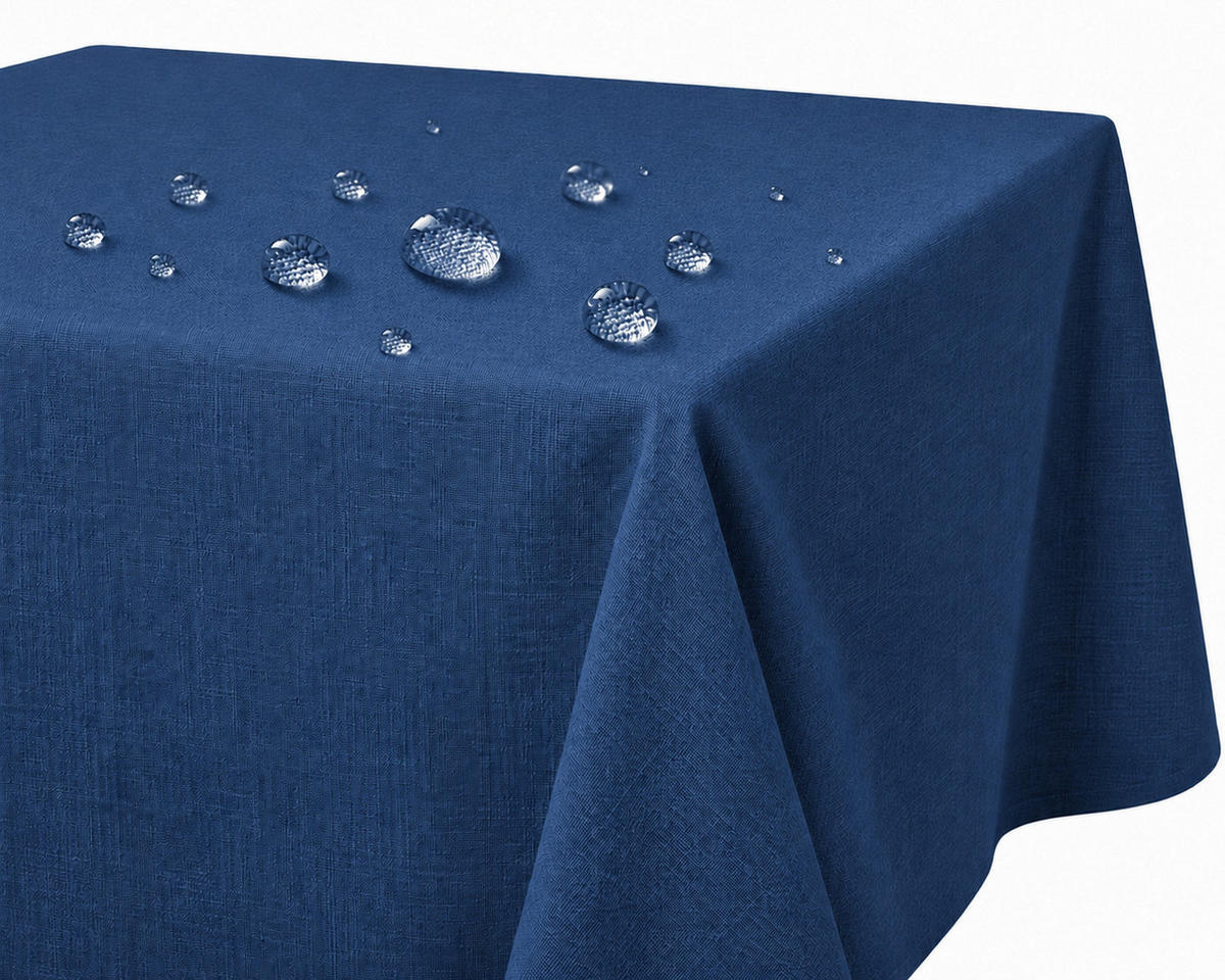 TISCHDECKE Leinenoptik 90/90 cm eckig blau - Blau, Kunststoff (90/90cm) - TiborTex